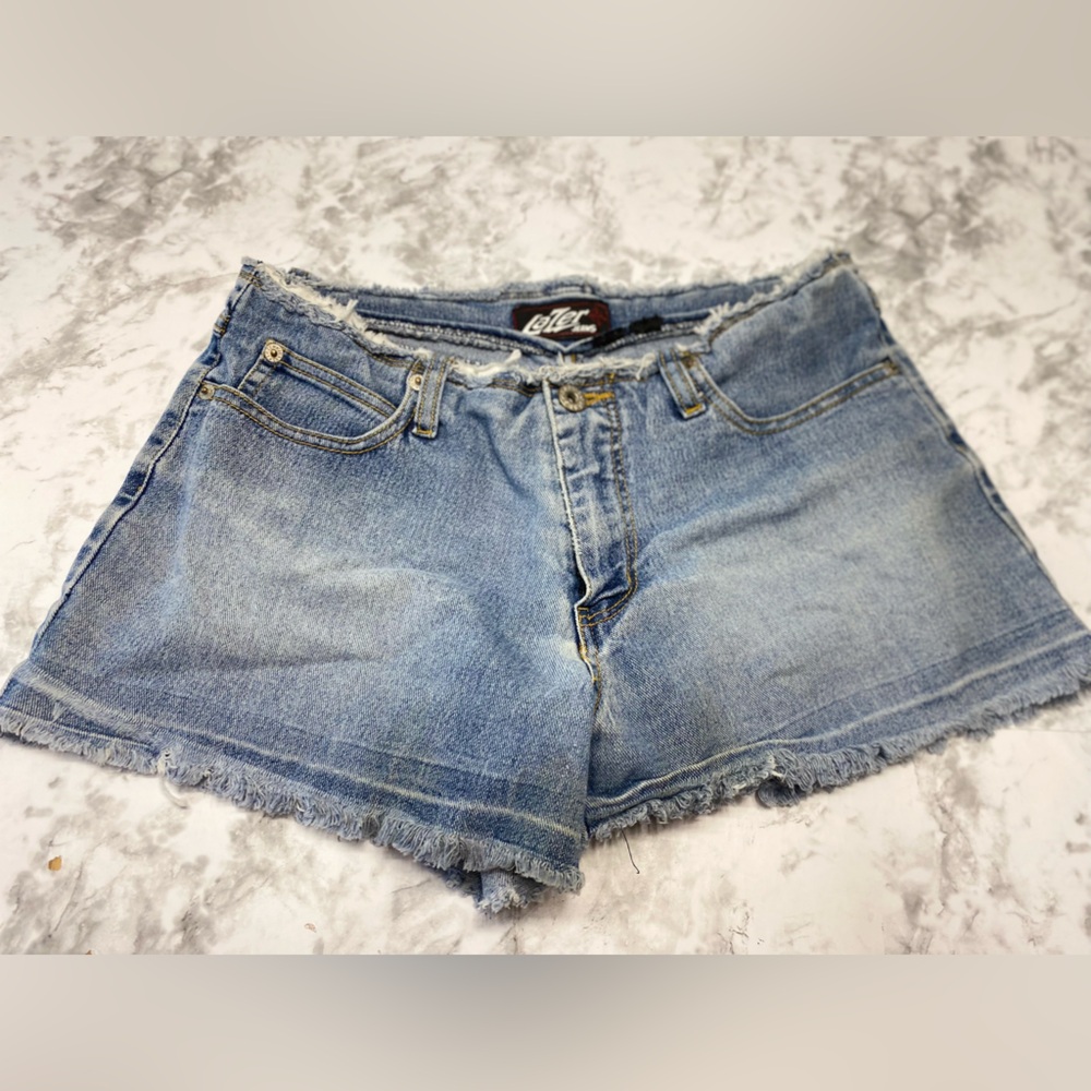 Mini Lazer Jeans Raw Hem Y2K Cut off Distressed Denim Jean Shorts Size 4